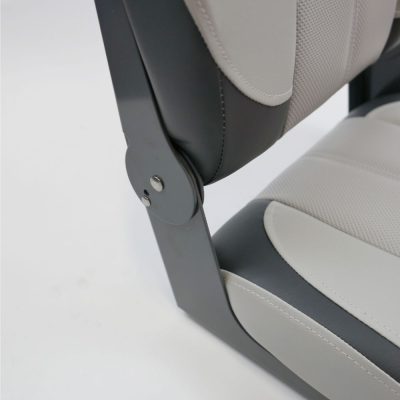 Premium High Back Qualifier Boat Seat - Grey/Charcoal/Red Style joint