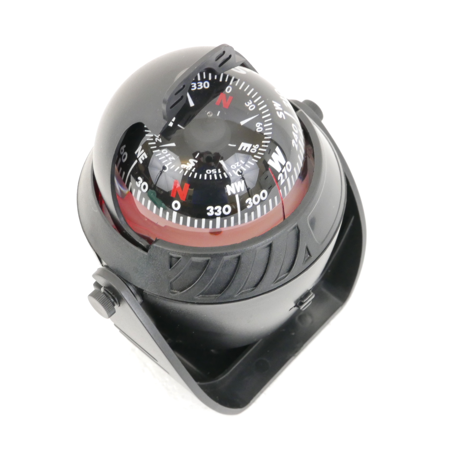 New Car Vehicle Floating Ball Magnetic Navigation Compass Black SS 