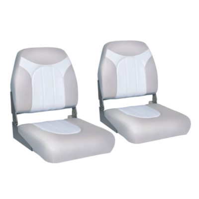 pair of deluxe fishing boat seats, grey and white main