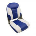 boat seat high back white and blue